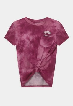 Abercrombie & Fitch KNOT FRONT POCKET - Print T-shirt - Purple