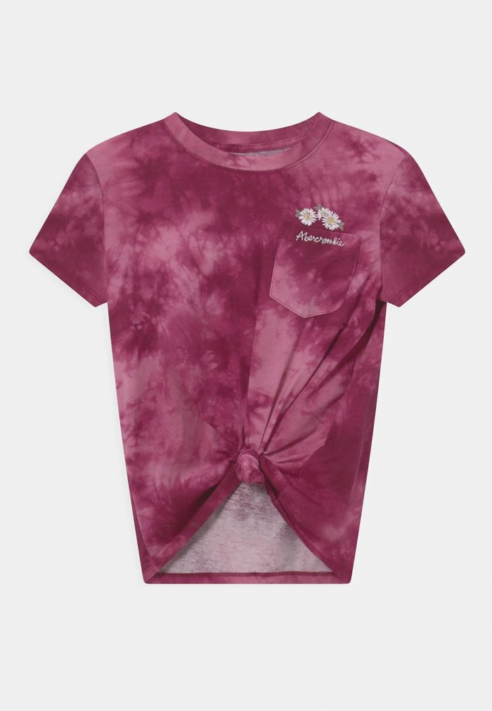 Abercrombie & Fitch KNOT FRONT POCKET - Print T-shirt - Purple 1 Abercrombie & Fitch KNOT FRONT POCKET - Print T-shirt - Purple