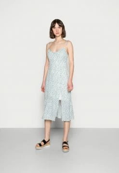 Abercrombie & Fitch SMOCKED BODICE MIDI DRESS - Day Dress - Green Leaf