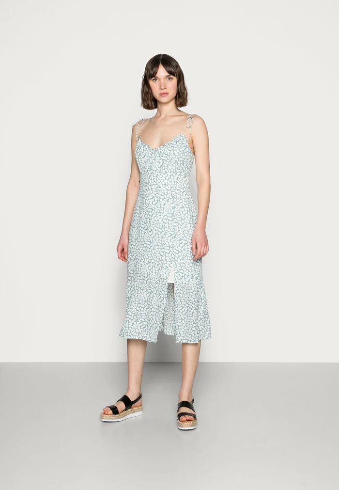 Abercrombie & Fitch SMOCKED BODICE MIDI DRESS - Day Dress - Green Leaf 1 Abercrombie & Fitch SMOCKED BODICE MIDI DRESS - Day Dress - Green Leaf