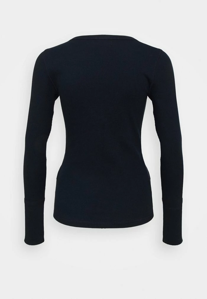 Abercrombie & Fitch ICON HENLEY - Long Sleeved Top - Navy 2 Abercrombie & Fitch ICON HENLEY - Long Sleeved Top - Navy - Image 2