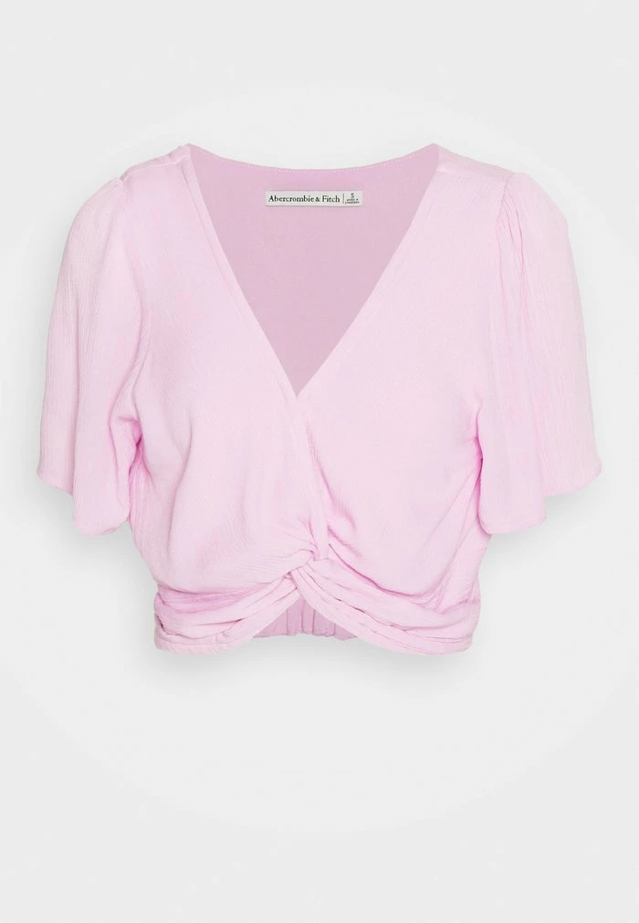 Abercrombie & Fitch KNOT FRONT FLUTTER - Print T-shirt - Pink Lavendar 7 Abercrombie & Fitch KNOT FRONT FLUTTER - Print T-shirt - Pink Lavendar - Image 7