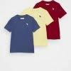 Abercrombie & Fitch CREW 3 PACK - Print T-shirt - Blue/yellow/dark Red