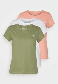 Abercrombie & Fitch CREW MULTI 3 PACK - Basic T-shirt - Oil Green/lobster Bisque/white 14 Abercrombie & Fitch CREW MULTI 3 PACK - Basic T-shirt - Oil Green/lobster Bisque/white -Abercrombie & Fitch Shop fd2be1e72bb74287811db9bd724b5f13