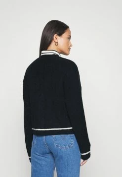 Abercrombie & Fitch FLUFFY TIPPED CARDI - Cardigan - Black Beauty -Abercrombie & Fitch Shop fe2998e5a44d448bb678ecd18060a146