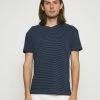 Abercrombie & Fitch ESSENTIAL VEE - Print T-shirt - Navy