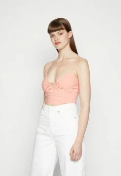 Abercrombie & Fitch BARE RUCHED HARWARE TOP - Blouse - Blooming Dahlia