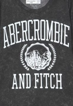 Abercrombie & Fitch PATTERN - Long Sleeved Top - Grey -Abercrombie & Fitch Shop fecbdf722f8344c68a9e0d814453aa67